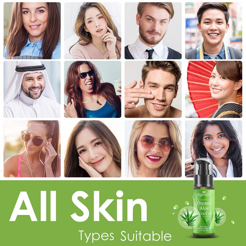 Bighture جل الألوة فيرا من BIGHTURE، مستخرج من أوراق الألوة الطازجة النقية، للعناية بالبشرة لتخفيف سريع وعميق، وشد البشرة، بعد الحلاقة، وتخفيف حروق الشمس، إلخ (حزمة سفر) - Image 5