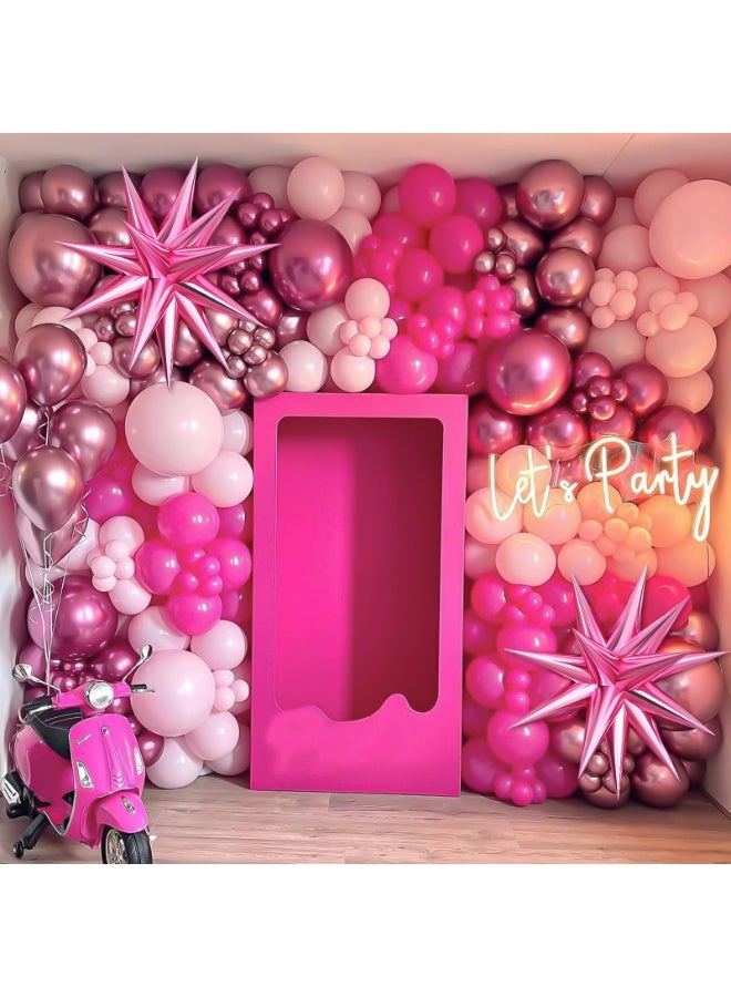 دايتويز طقم قوس إكليل بالونات وردي مع بالونات من رقائق النجوم، وردي مطفي، وردي فاقع، وردي فاتح، طقم قوس بالونات للبنات والنساء، أعياد الميلاد، حفلات الزفاف، حفلات استقبال المولود، ديكورات حفلات الأميرات - Image 5