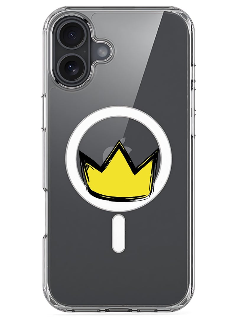 Theodor Magnetic Case for Apple iPhone 17 Compatible with MagSafe Wireless Charging, Shockproof Phone Bumper Cover - Yellow Crown - Image 1