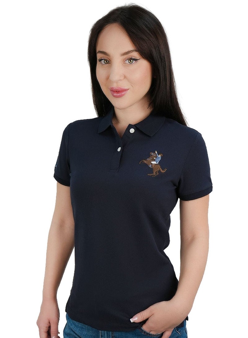 GIORDANO Women’s Slim Fit Embroidered Napoleon Polo - Image 1