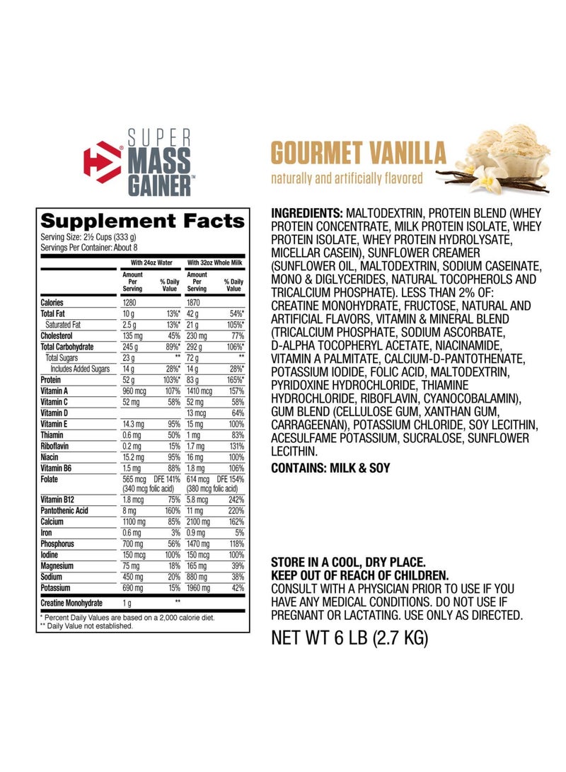 Dymatize Super Mass Gainer High Protein And Carb Blend Dietary Supplement, Gourmet Vanilla 6Lb - Image 2