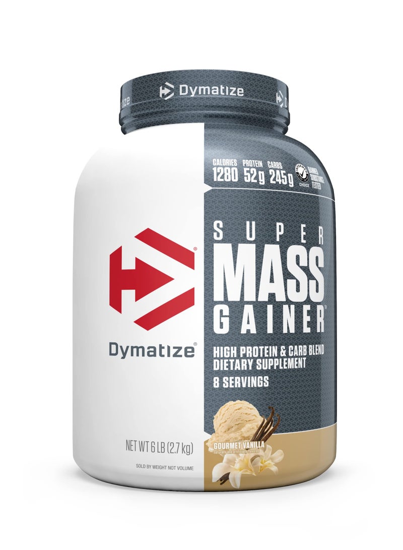 Dymatize Super Mass Gainer High Protein And Carb Blend Dietary Supplement, Gourmet Vanilla 6Lb - Image 1