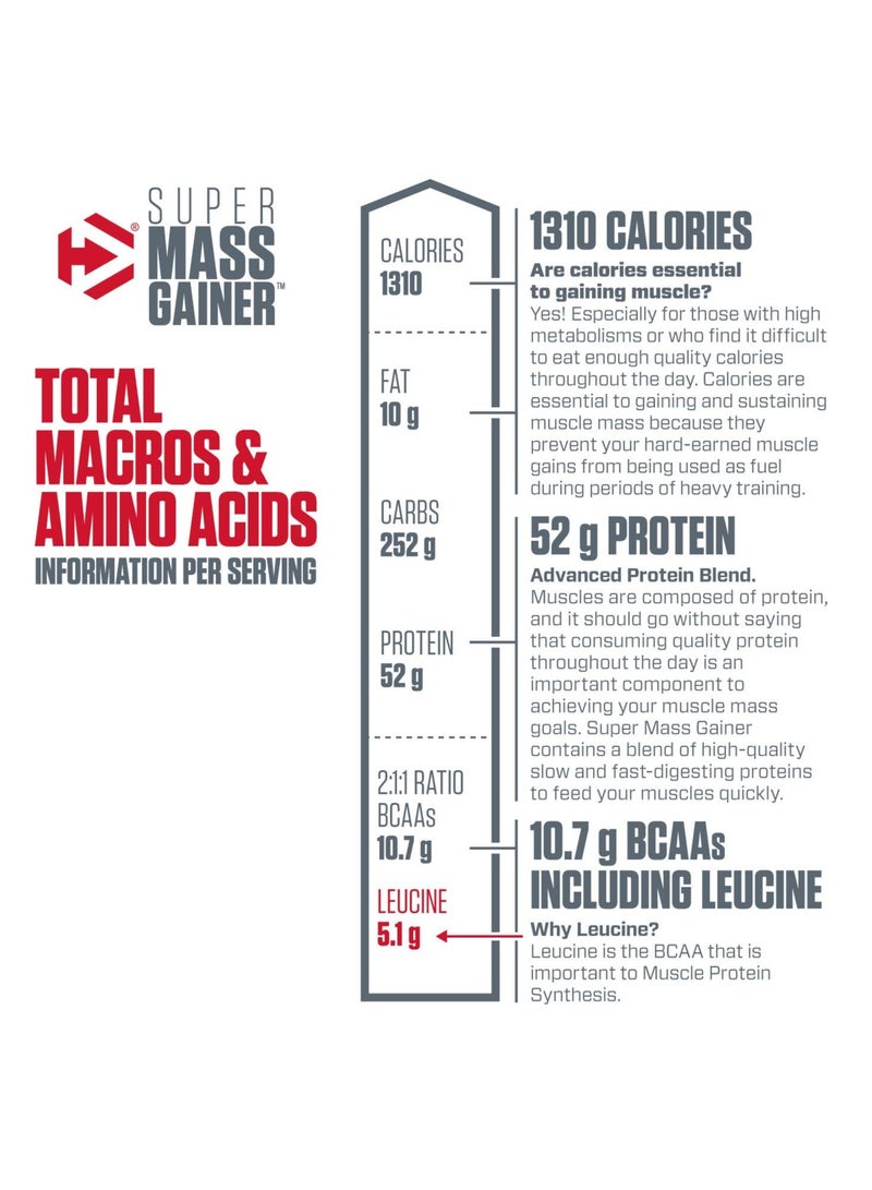 Dymatize Super Mass Gainer High Protein And Carb Blend Dietary Supplement, Gourmet Vanilla 6Lb - Image 3