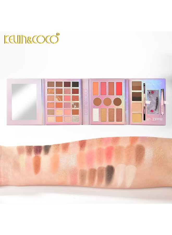 كيفن كوكو لوحة مكياج كيفن&كوكو لومي نوس غريس، ظلال عيون، هايلايتر، بلشر، كونتور، بودرة، خافي عيوب، كل في كتاب واحد - Image 4