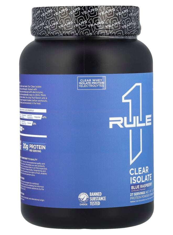 Rule One Proteins Clear Isolate™ Blue Raspberry 1.52 lb (689 g) - Image 2