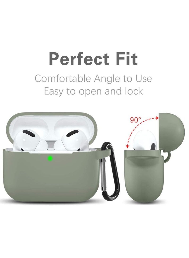 أكاليكس غطاء حافظة AirPods Pro الجيل الثاني، ملحقات جلدية واقية من السيليكون مع سلسلة مفاتيح لسماعات Apple AirPods Pro الجيل 2، شاشة LED أمامية مرئية، رمادي - Image 4