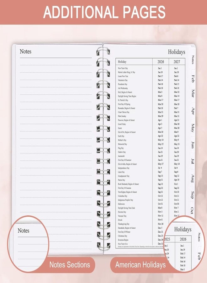 Getvow 2026 Pocket Planner/Calendar - January 2026 - December 2026, A6 Weekly & Monthly Organizer Notebook & Journal to Track Goals, Easy to Organize Your Daily Life, 3.75" x 6.75", Pink - Image 5