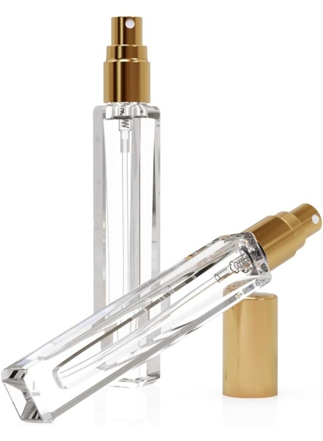 5PCS Cologne Atomizer Empty, 10ML Mini Perfume Bottles Refillable With Dispenser Tools, Pocket Spray Bottle for Travel and Sample Container (Transparent+Golden Cap) - Image 4