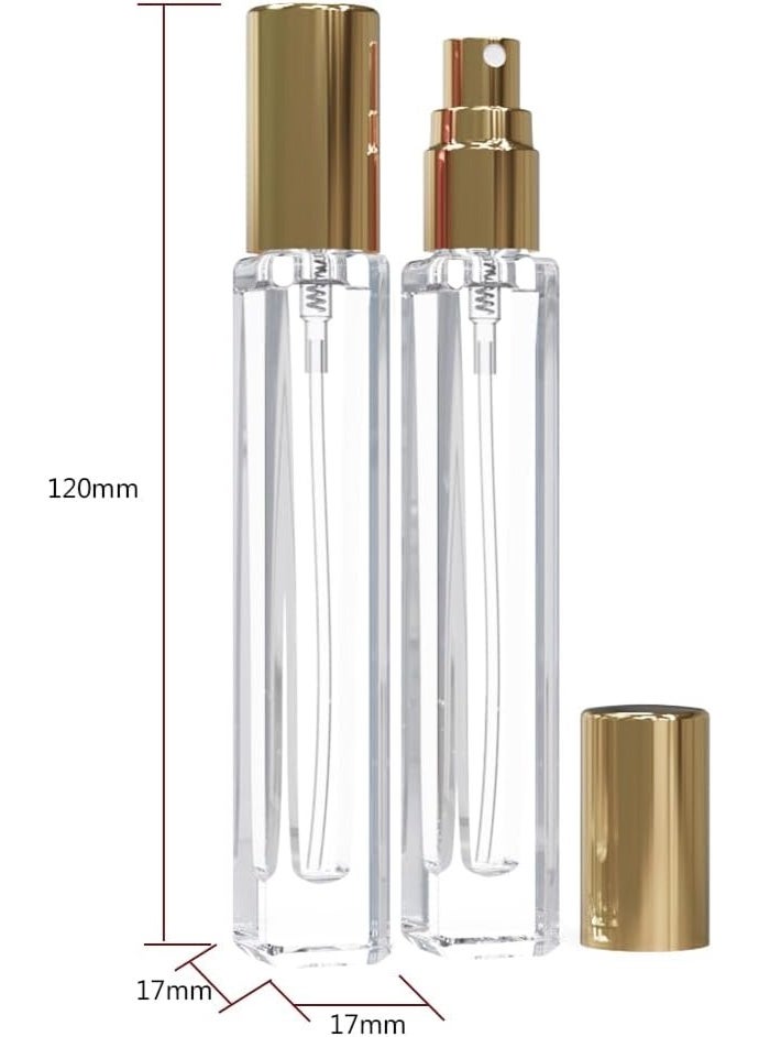 5PCS Cologne Atomizer Empty, 10ML Mini Perfume Bottles Refillable With Dispenser Tools, Pocket Spray Bottle for Travel and Sample Container (Transparent+Golden Cap) - Image 5