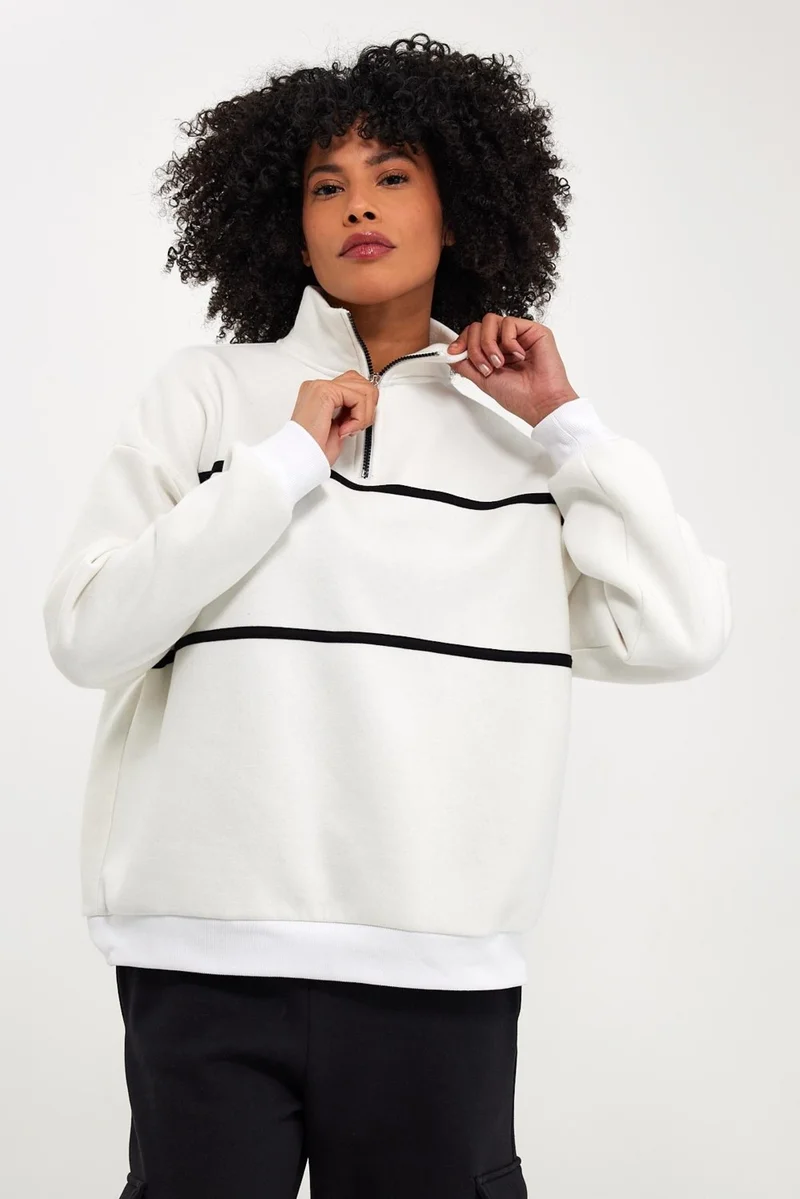 الكسندر جاردي Polar Fleece Striped SWEATSHIRT(E24-00172)