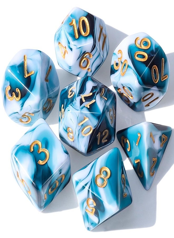 CiaraQ مجموعة نرد بوليهدرا من CiaraQ مع حقيبة نرد سوداء لألعاب D&D RPG MTG - Image 1