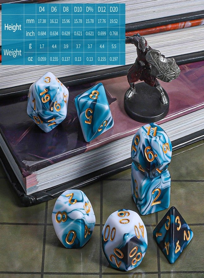 CiaraQ مجموعة نرد بوليهدرا من CiaraQ مع حقيبة نرد سوداء لألعاب D&D RPG MTG - Image 3