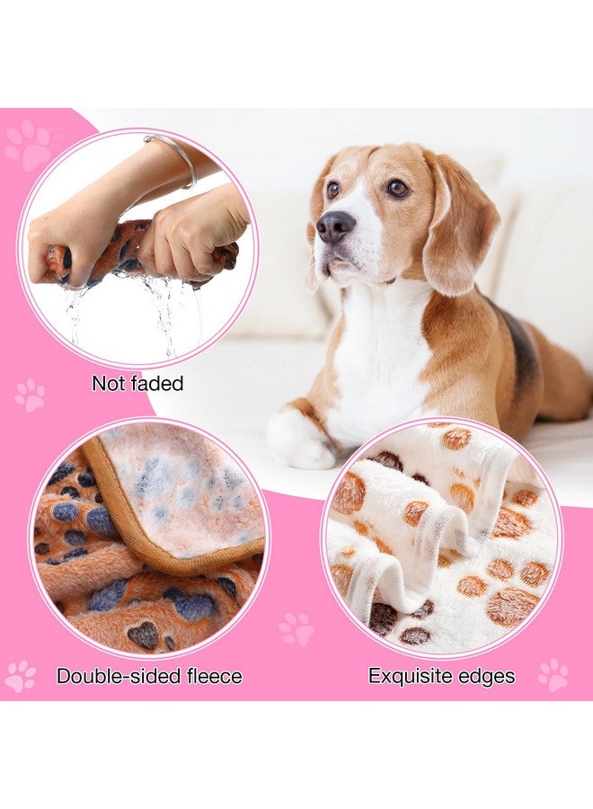 Chumia Chumia 18 Pcs Fleece Pet Blanket Soft Warm Sleep Mat Fluffy Cute Puppy Supplies Paw Bone Star Elephant Dot Heart Print Design Bed Blankets for Dog Cat Kitten Animals (30 x 20 Inch) - Image 3