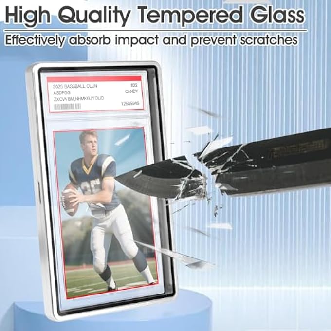 PSA SLAB CASE, MAGNETIC METAL GRADED CARD PROTECTOR WITH FOLDABLE STAND, UV PROTECTION DISPLAY FOR PSA CGC BGS CSG CARDS, DURABLE SLAB HOLDER FOR BASEBALL FOOTBALL GAMING SPORTS CARDS - Image 5
