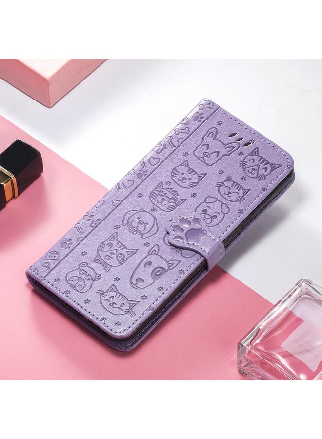 S-TOP Case For OPPO Reno13 Pro Cat and Dog Embossed Leather Phone Case - Image 5