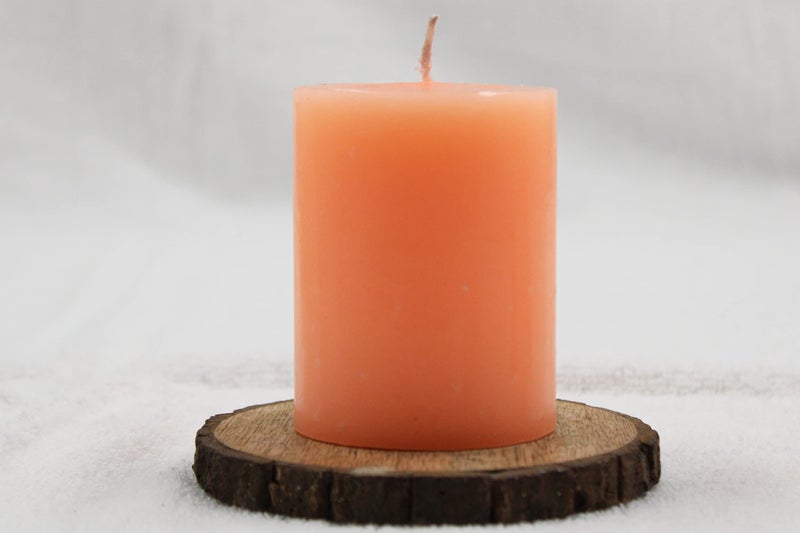 atorakushon® Paraffin Wax Smokeless Scented 2.5"X3" Tall Pillar Candles for Any Decoration Pack of 2 (Peach) - Image 4