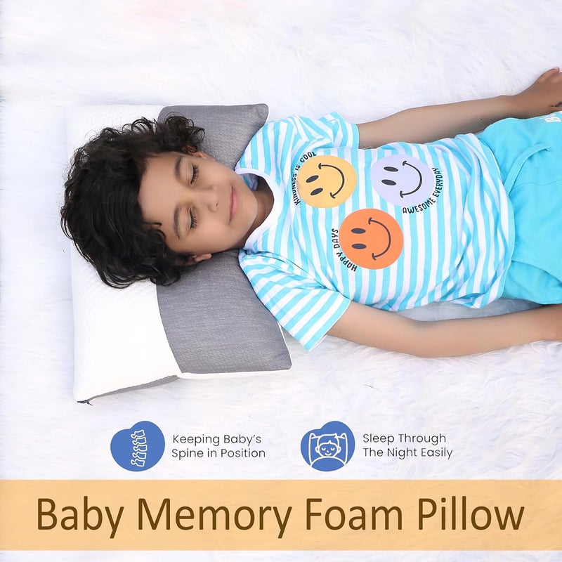 AVI AVI Ultra Soft Jersey Height Adjustable Hollow Fibre Kids Sleeping Pillow with Zip Set of 2 White and Grey 18 X 12 Inches 3 Months Warranty - Image 3