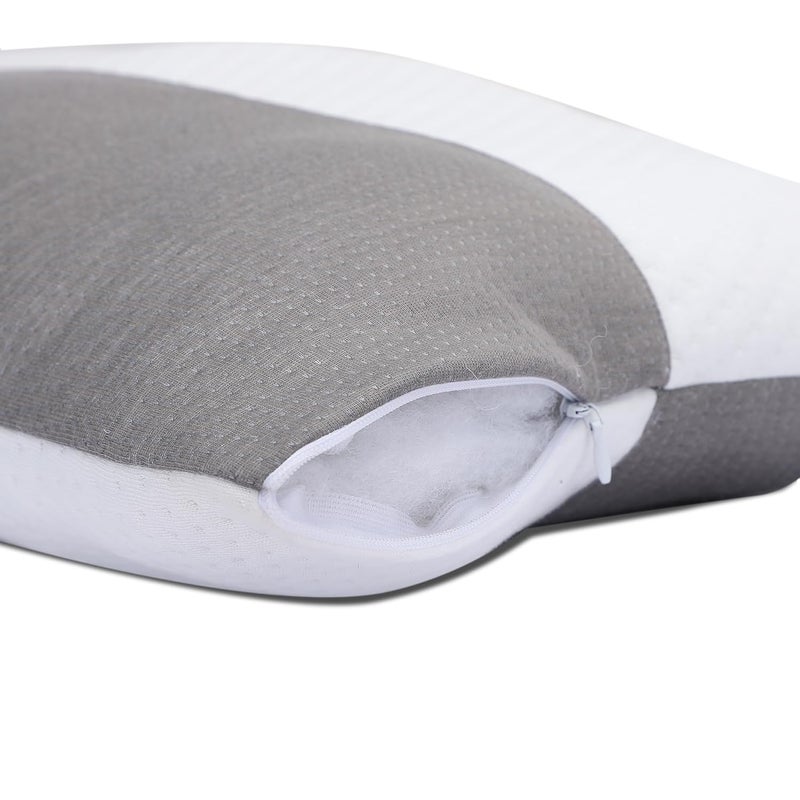 AVI AVI Ultra Soft Jersey Height Adjustable Hollow Fibre Kids Sleeping Pillow with Zip Set of 2 White and Grey 18 X 12 Inches 3 Months Warranty - Image 5