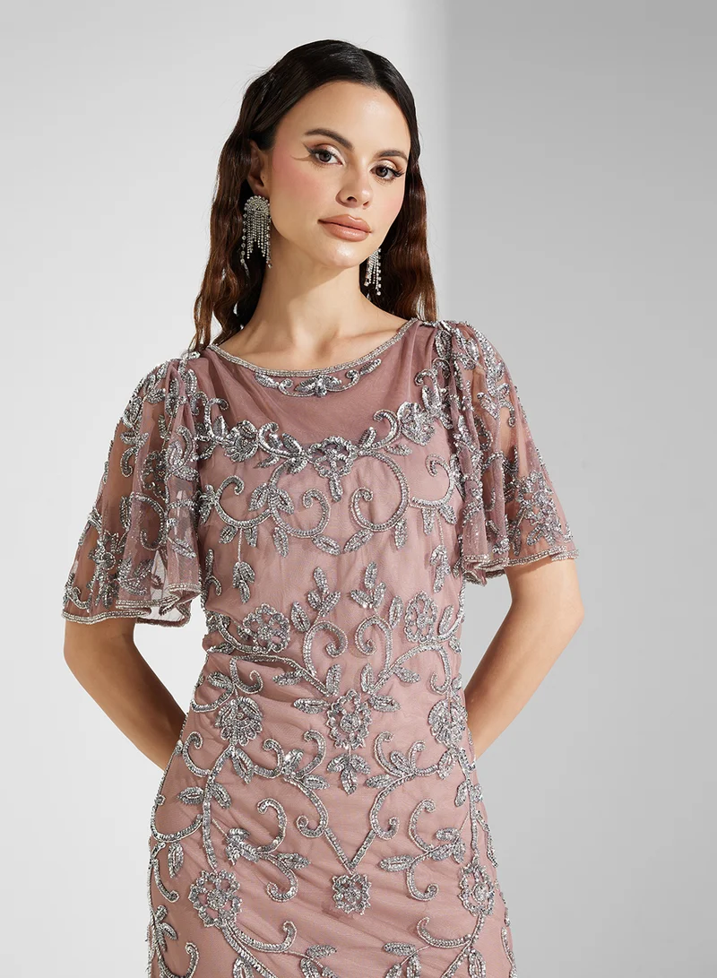 نمشي x Embellished Column Dress