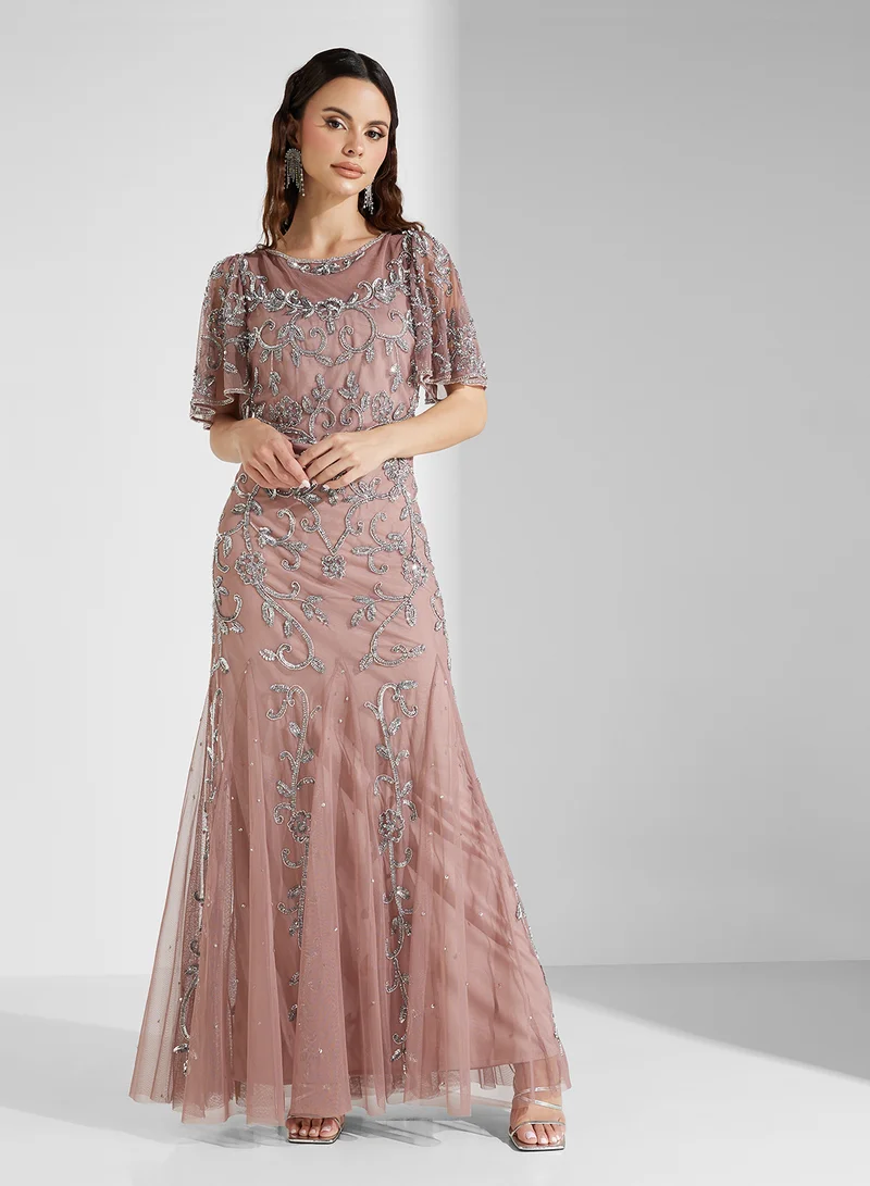نمشي x Embellished Column Dress