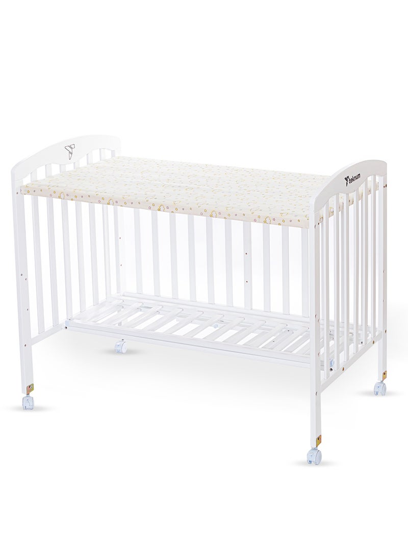 TEKNUM سرير جانبي خشبي 4 في 1 مع تخزين وتعديلات في الارتفاع - أبيض - Image 3