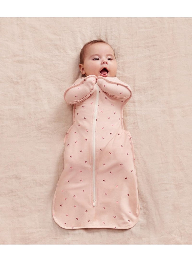 LOVE TO dream Baby Swaddle Sleep Sack, Arms Up Design, Soft Cotton Newborn Swaddle Blanket, Zipper Closure for Easy Use, Cozy Infant Wearable Blanket, Pink with Cute Print - Image 2