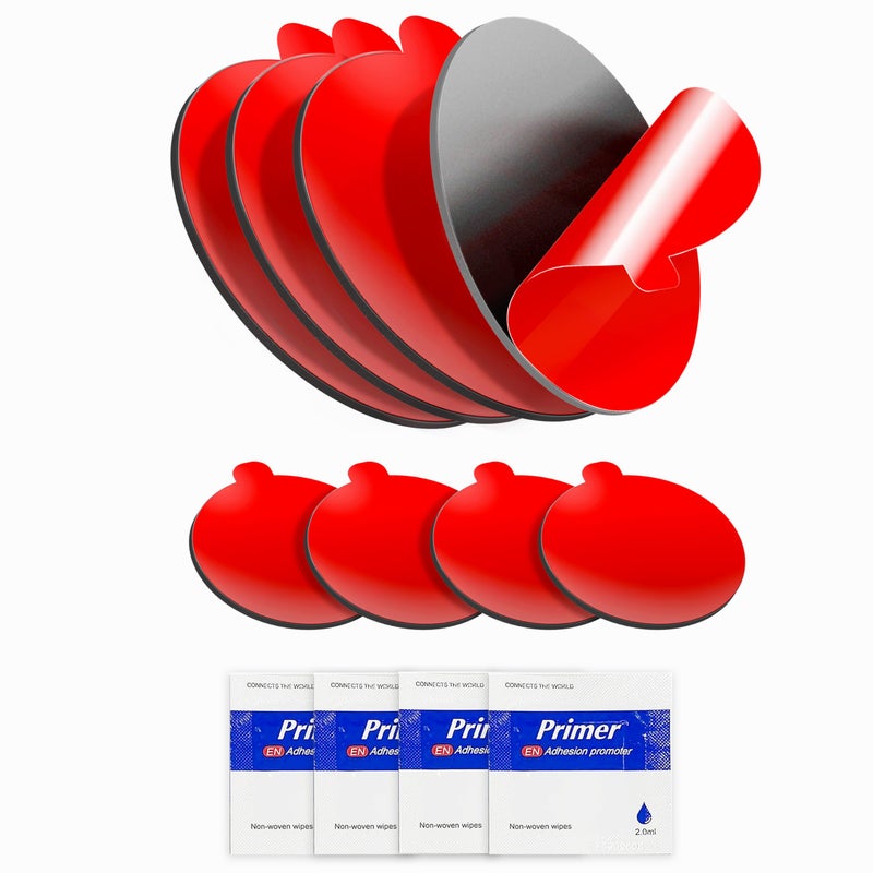 Tapsi Adhesive Replacement Pads â€“ 8-Pack Round High-Bond Double-Sided Mounting Pads (3.15" & 0.91") for Dashboard Discs, Suction Cup Phone Holders, GPS & Magnetic Mounts â€“ Includes Adhesion Promoters - Image 1