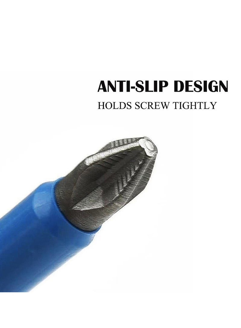 Yakumuz Anti Slip Screwdriver Bits Set Yakumuz 1/4 Inch Hex Shank Phillips Cross Slot Pozidriv Magnetic Screwdriver Bit Set -PH1/2/3+PZ1/2/3 Drill Bit Set S2 Steel Impact Driver Bit for Power Drilling-6PCS  - Image 2