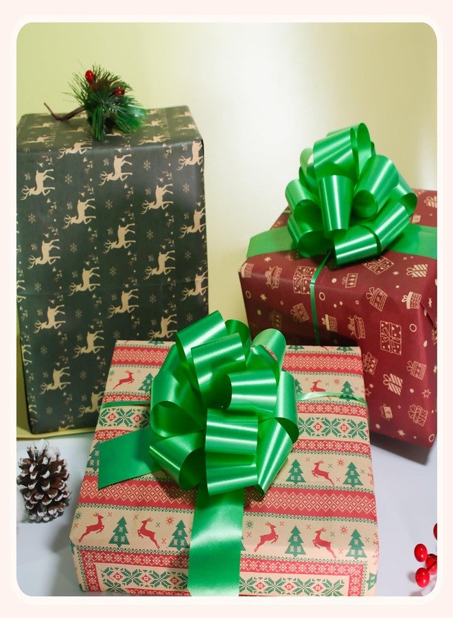 speoit 6 PCS 6 Inch Green Pull Bows - christmas bows,christmas bows for gift wrapping,Perfect for Gift Wrapping, Wedding Decor, Car Bows, Birthday Parties, Christmas and Valentine's Day - Image 4