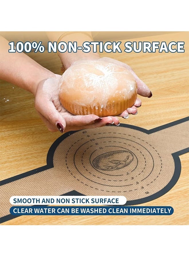 GIFT 2 PCS Silicone Bread Sling for Oven, Non-Stick and Easy Clean Reusable Silicone Bread Baking Mat with Long Handles, Easy to Transfer Sourdough Bread (Grey) - Image 3