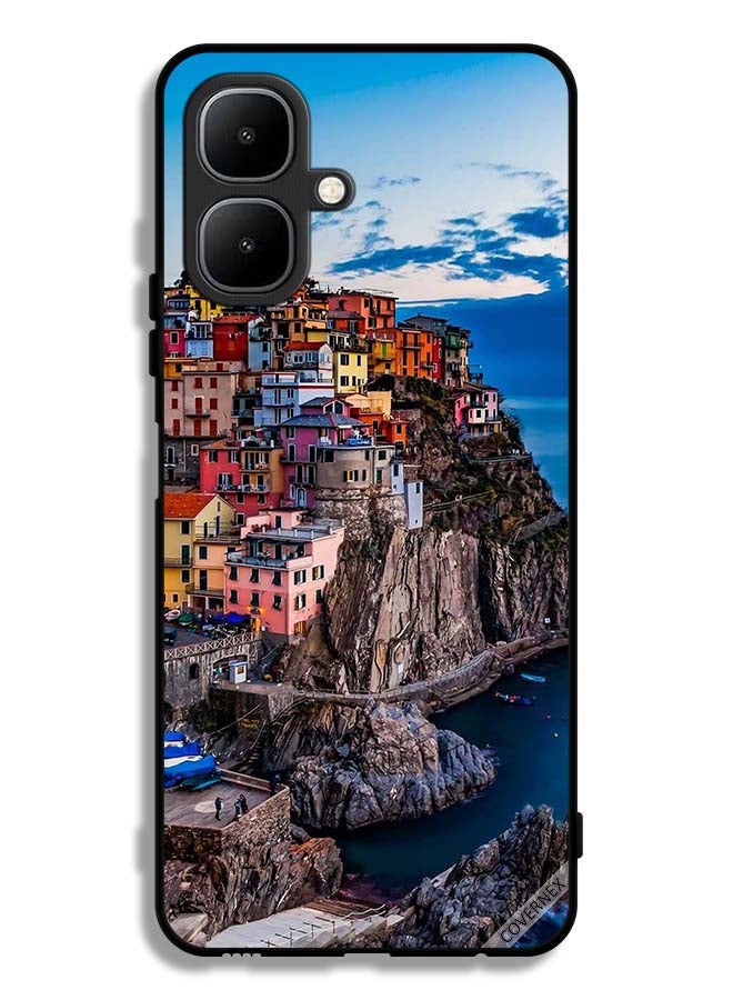 Covernex Infinix Smart 10 Protective Case Cover Colorful Houses On The Sea