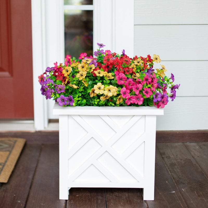 florisso Artificial Fake Plants Flowers for Outdoor Outside Spring Summer Decoration  12 Bundles Faux Silk Colorful Mix Daisy UV Sun Resistant Realistic for Porch Patio Home Planter Window Box Yard - Image 4