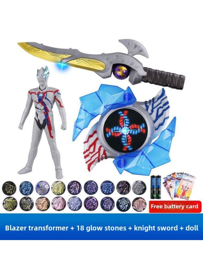 Transformer Bracelet Bracelet Blazer Cheeso Knight Sword Phezite Soft Glue Doll Toy-Color:Blazer Transformer + Knight Sword + Doll Gift  - Image 1