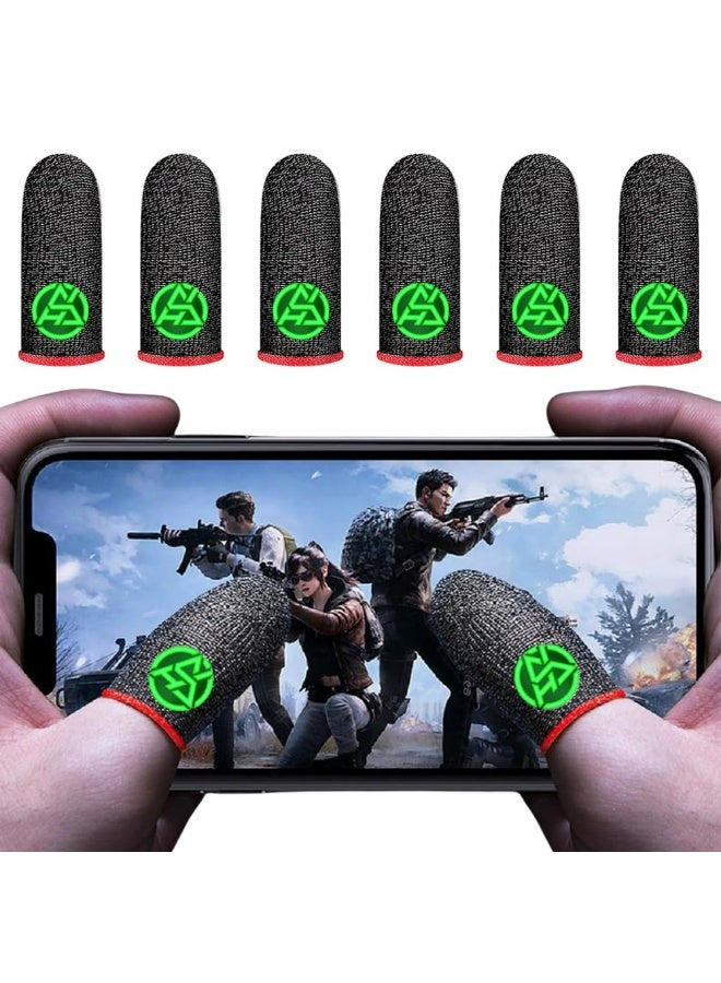 إكس ليفيل عبوة من 6 قفازات أصابع للألعاب، قفازات إبهام عالية الحساسية ومضادة للتعرق، مناسبة لشاشات اللمس، وأغطية أصابع مخصصة لألعاب PUBG/Knives Out/Rules of Survival. - Image 1