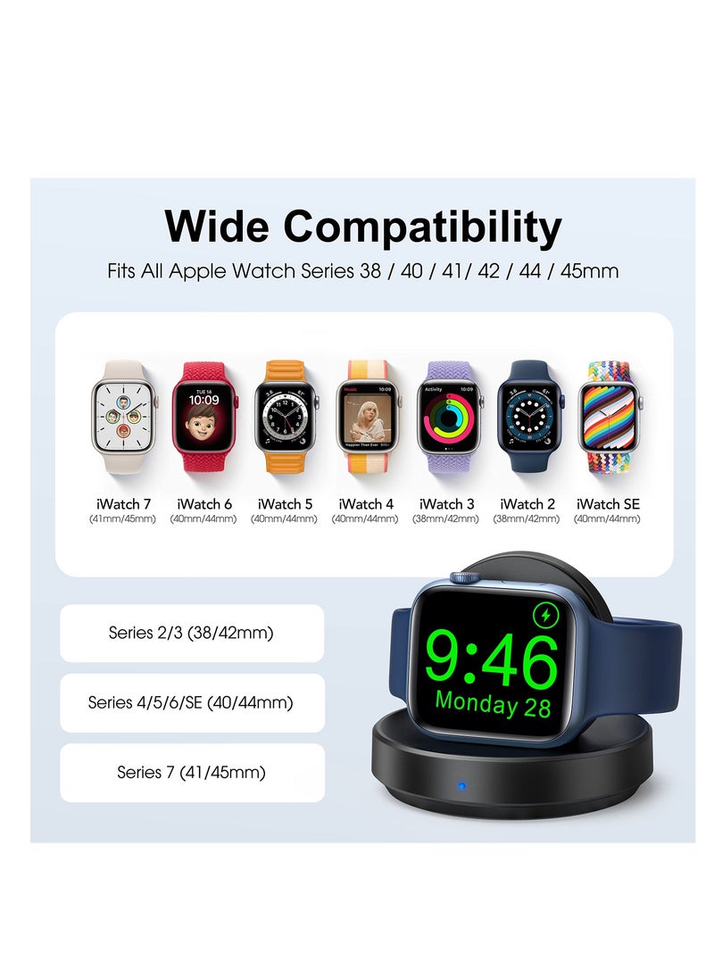 Y&D Watch Charger Stand for Apple, Portable Magnetic Charging Dock iWatch, Wireless Station with Apple Series 7 SE 6 5 4 3 2, Support Nightstand Mode  - Image 2