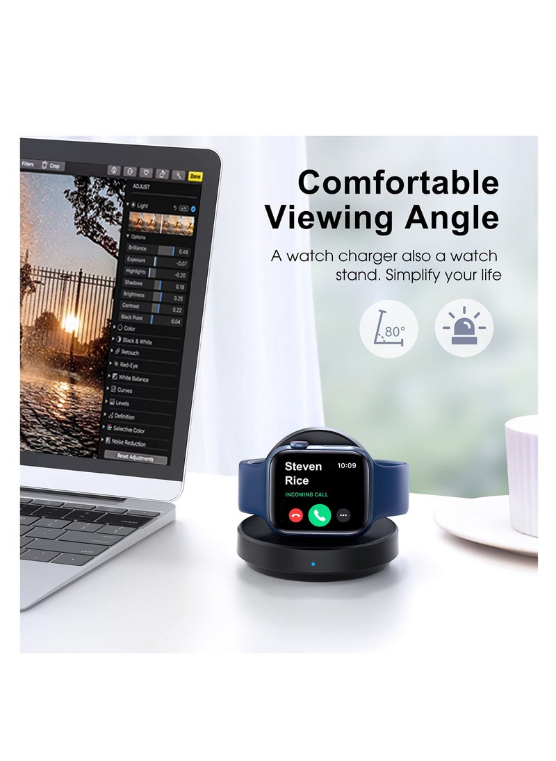 Y&D Watch Charger Stand for Apple, Portable Magnetic Charging Dock iWatch, Wireless Station with Apple Series 7 SE 6 5 4 3 2, Support Nightstand Mode  - Image 3