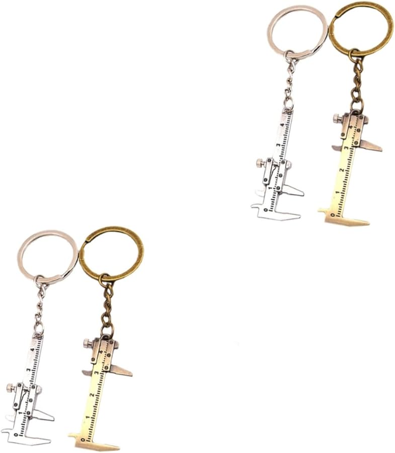 2 Pack Mini Caliper Keychain Pocket Micrometer Tool Dial Gauge Measuring - Image 2