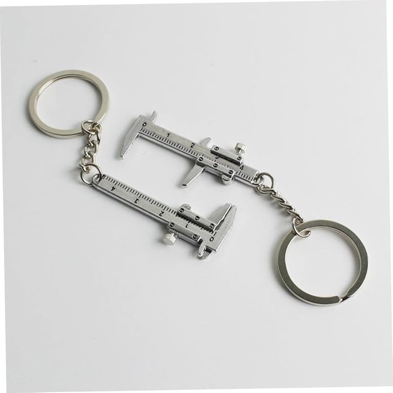 2 Pack Mini Caliper Keychain Pocket Micrometer Tool Dial Gauge Measuring - Image 3