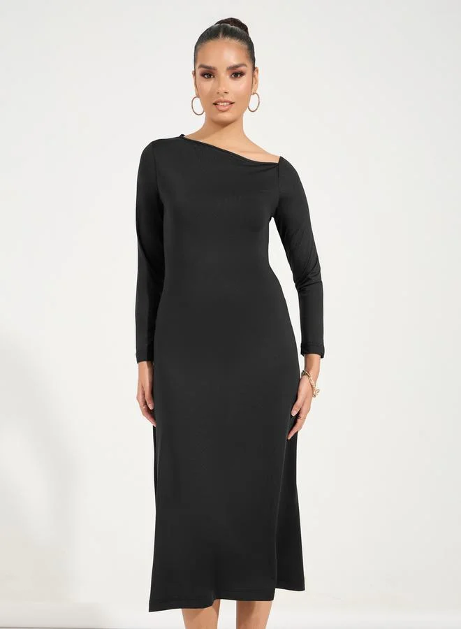 Styli Asymmetric Midi Dress