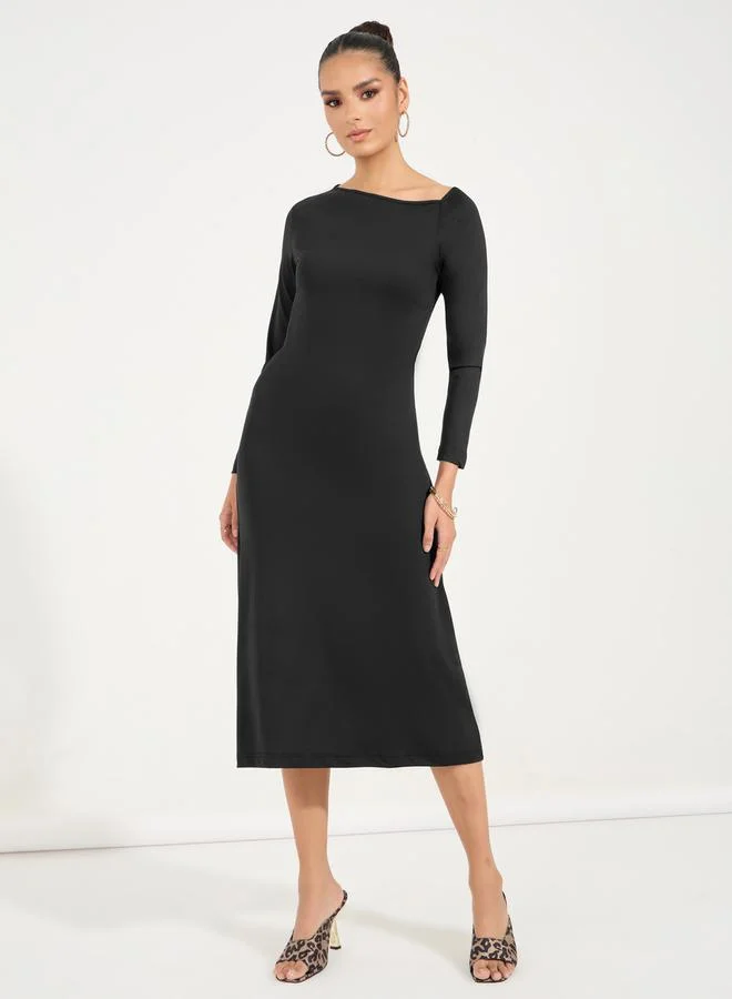 Styli Asymmetric Midi Dress