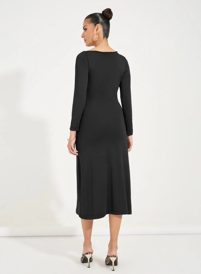 Styli Asymmetric Midi Dress