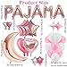 DUFACAI 44 Pieces PAJAMA PARTY Balloons Rose Gold Moon Star Heart Aluminum Foil Balloons Pink Latex Balloons for Girls Women Slumber Party Sleepover Birthday Party Spa Party Decoration Rose gold - Image 4