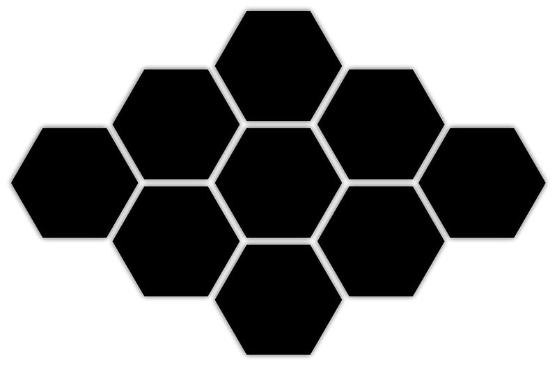 MARINE PEARL Marine Pearl 12 Inch Set of 9 Multifunctional Hexagonal Pin Up Photo Frames Wall Collage Soft Board for Home Office Black - Image 3