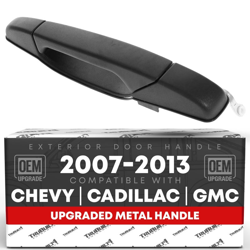 T1A Exterior Rear Driver Door Handle Upgraded Metal Compatible with 20072014 Chevrolet Silverado 1500 2500 3500 0714 GMC Sierra 1500 2500 3500 Cadillac Escalade Textured Black OEM 15757230 - Image 2