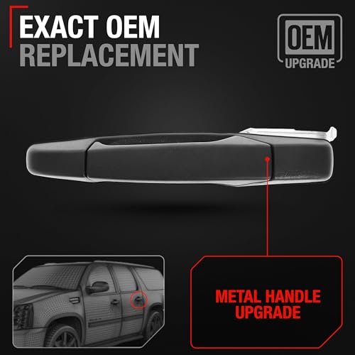 T1A Exterior Rear Driver Door Handle Upgraded Metal Compatible with 20072014 Chevrolet Silverado 1500 2500 3500 0714 GMC Sierra 1500 2500 3500 Cadillac Escalade Textured Black OEM 15757230 - Image 3