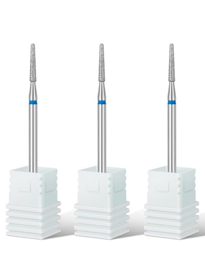 Rolybag Cuticle Nail Drill Bits Needle Shape Cuticle Drill Bit for Nail Diamond Drill Bits 3/32” Professional Safety Cuticle Clean Drill for Electric Remove Cuticle Dead Skin Manicure Tools (Medium) - Image 1