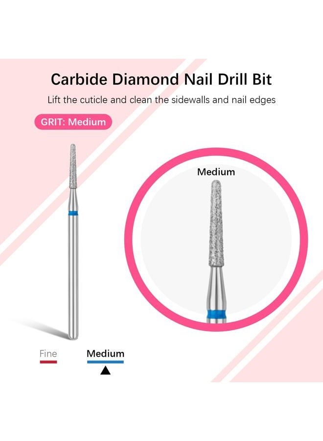 Rolybag Cuticle Nail Drill Bits Needle Shape Cuticle Drill Bit for Nail Diamond Drill Bits 3/32” Professional Safety Cuticle Clean Drill for Electric Remove Cuticle Dead Skin Manicure Tools (Medium) - Image 4