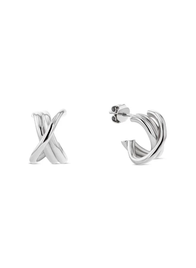 TOMMY HILFIGER Jewelry Women's Stud Earrings in Stainless Steel with a Nautical Knot