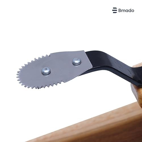 Bmado Traditional Polished Teak Table Top Coconut Scraper Chirava Grater Thengai Thuruvi with Stainless Steel Blade (Medium, 1000g) - Image 2