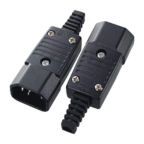 FENTICO IEC C14 Power Cord Connector,IEC 320 C14 Male Plug Rewirable Power Connector 3pin 10A /250V (2 Pcs) - Image 1